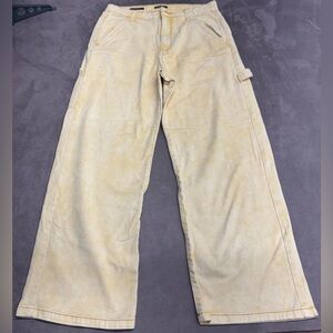 Wild Fable Yellow Acid Wash High-Rise Utility Jeans Size 4 Wide Leg pants